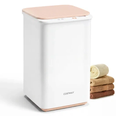 Costway Heated Towel Warmer With 4 Heat Timer And Auto Shut Off For Oversized Towels-white