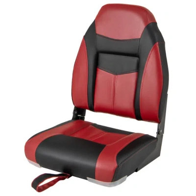 Costway High Back Folding Boat Seat Set With Sponge Cushion-1 Piece In Red