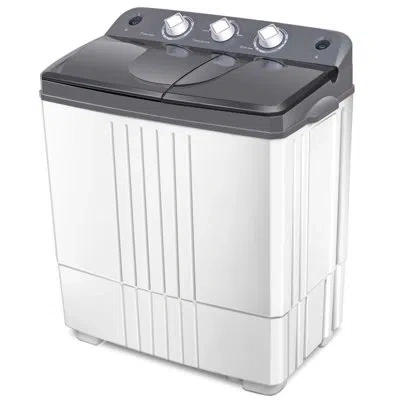 Costway High Efficiency Portable Washer Combo In White And Gray In White;gray