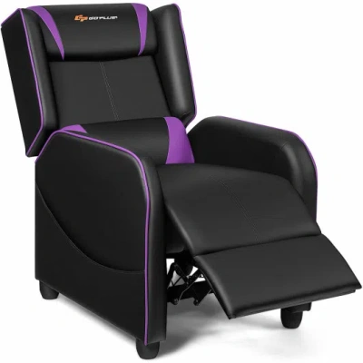 Costway Home Massage Gaming Recliner Chair-purple In Multi