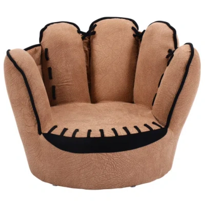 Costway Household Five Fingers Baseball Glove Shaped Kids Leisure Upholstered Sofa In Multi
