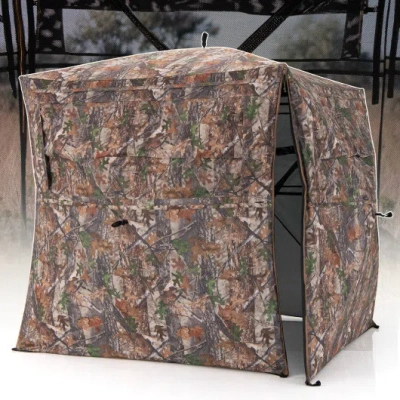 Costway Hunting Blind 360 Degree One-way See-through Ground Blind For 2-3 Person In Multi