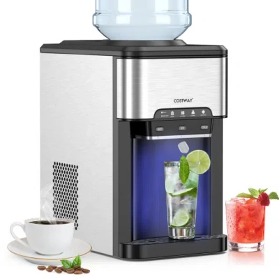 Costway Ice Maker With Built-in Water Cooler Dispenser And 3 Temperature Settings In Multi