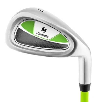 Costway Individual Gold Club For Boys And Girls With Fiberglass Shaft And Headcover-green In Silver