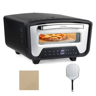 Costway Indoor Electric Pizza Oven For 12" Pizzas With 8 Presets-black