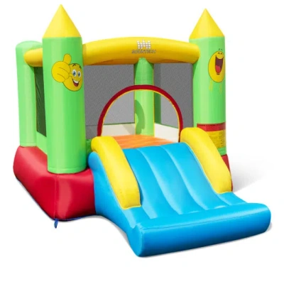 Costway Inflatable Bounce House Kids Blow-up Bouncer With Slide Without Blower In Multi