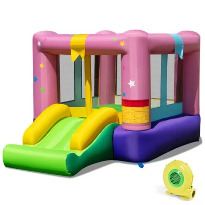 Costway Inflatable Bounce House With 480w Blower And Carrying Bag For Party In Multi