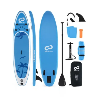 Costway Inflatable Stand Up Paddle Board With Premium Sup Accessories-s In Blue