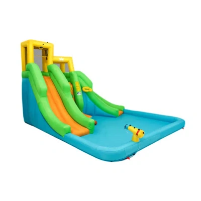 Costway Inflatable Water Park Bounce House With Climbing Wall Without Blower In Blue