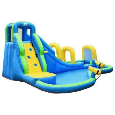 Costway Inflatable Water Slide Kids Bounce House With Water Cannons And Hose Without Blower In Multi