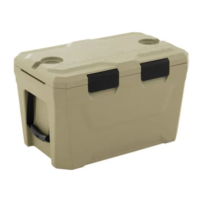 Costway Insulated Portable Cooler Hard Shell Ice Chest With 2 Cup Holders Bottle Opener And Drain Plug-sand  In Gray