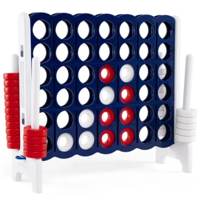 Costway Jumbo 4-to-score Game Set For Kids And Adults 3.5ft Tall By 4ft Wide Oversized Family Fun Game-white In Multi
