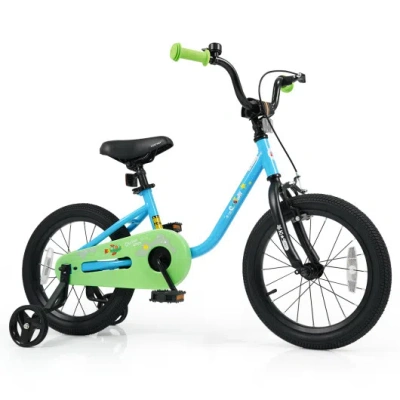 Costway Kids Bike For 3-7 Years Old Boys And Girls 12/14/16-inch Children Bicycle Blue-16 Inches In Multi