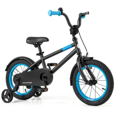 Costway Kids Bike With Adjustable Handlebar And Saddle Black-14 Inches