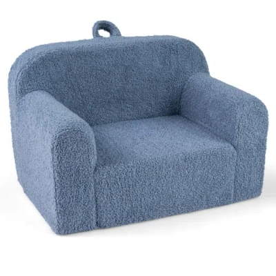 Costway Kids Couch Portable Toddler Sofa With Anti-slip Base-blue
