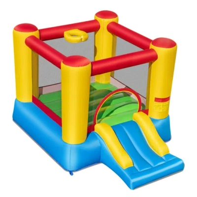 Costway Kids Inflatable Bounce House With Slide And 550w Blower In Multi
