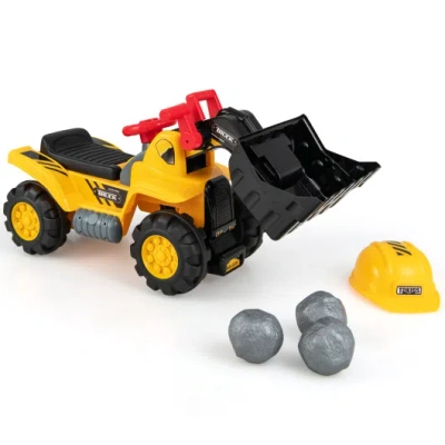 Costway Kids Ride On Bulldozer Toy Play Truck With Adjustable Bucket Aged 3+ Years Old In Multi
