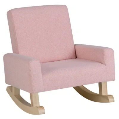 Costway Kids Rocking Chair With Solid Wood Legs-pink