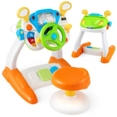 Costway Kids Steering Wheel Pretend Play Toy Set With Lights And Sounds In Multi
