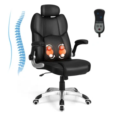 Costway Kneading Massage Office Chair With Adjustable Headrest-black