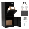 Costway Large Galvanized Package Delivery Box For Outside With Anti-theft Design-black In Multi