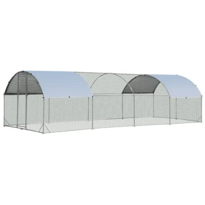 Costway Large Metal Chicken Coop With Cover In Blue