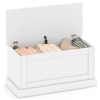 Costway Large Storage Chest With Safety Metal Hinge-off White