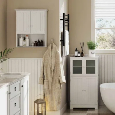 Costway Laundry Room Bundle: 4-in-1 Storage Set Storage Cabinets And Rack Set In Multi