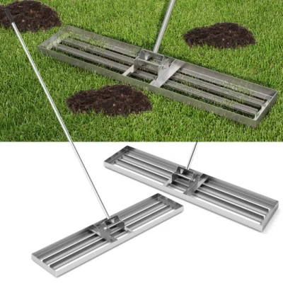 Costway Lawn Leveling Rake 46 X 10 Inch Heavy Duty Lawn Level Tool For Soil-silver In Gray