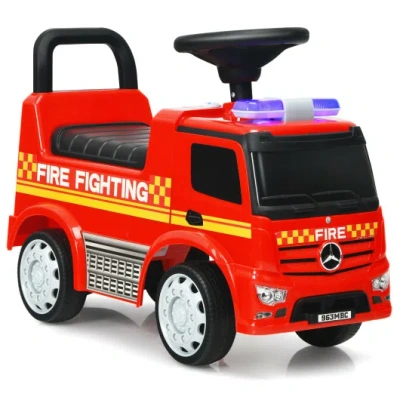 Costway Licensed Mercedes Benz Kids Fire Engine Racer-red In Multi