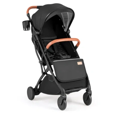 Costway Lightweight Baby Stroller Compact Travel Stroller With One-hand Folding-black