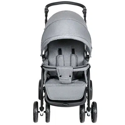 Costway Lightweight Foldable Double Baby Stroller In Gray