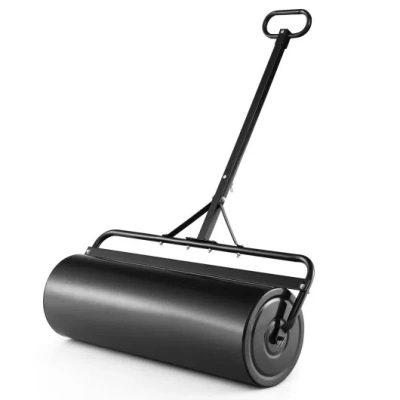 Costway Metal Lawn Roller With Detachable Gripping Handle-black