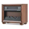 Costway Mini Wooden Space Tabletop Fireplace With Realistic Flame Effect In Brown