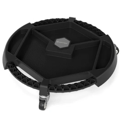 Costway Mobile Automotive Tool Creeper With 3 Swivel Casters And 4 Compartments-black