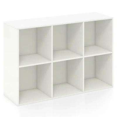 Costway Modern 6-cube Bookcase With Anti-tipping Kits For Bedroom Living Room-white