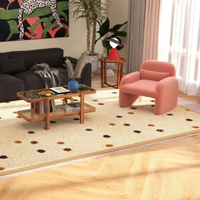 Costway Modern Living Room Furniture Set (bookcase + Coffee Table + End Table + Accent Chair) In Animal Print