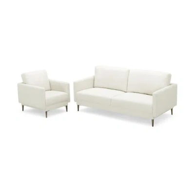 Costway Modern Sofa Couch With Solid Metal Legs And Removable Backrest Cushion-white