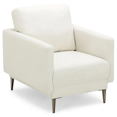Costway Modern Upholstered Accent Chair With Removable Backrest Cushion-white