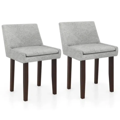 Costway Modern Upholstered Fabric Side Leisure Chair Set Of 2-gray