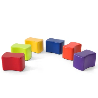 Costway Modular Stool Set For Kids 6 Pcs Butterfly Stools-multicolor