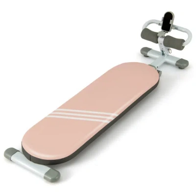 Costway Multifunctional Sit Up Bench Workout Bench With 3 Gear Adjustable Angles And Adjustable Length-pink