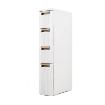 Costway Narrow Storage Cabinet With Drawers And Removable Dividers-m In White
