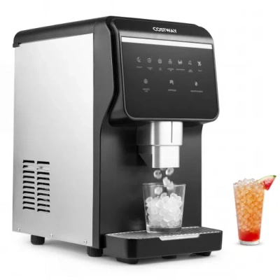 Costway Nugget Ice Maker With Self Dispensing 80 Lbs Per Day Chewable Pellet Ice Machine In Black