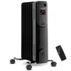 Costway Oil Filled Radiator Heater With Adjustable Thermostat-black In Black