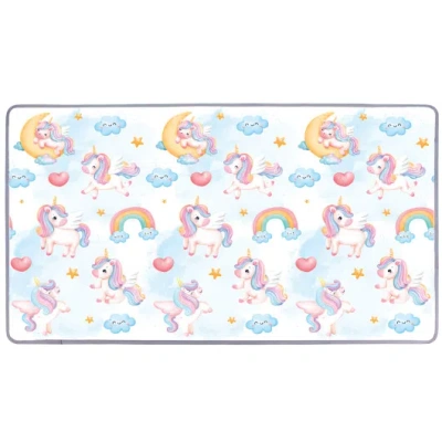Costway One-piece Reversible Roll Up Soft Foam Activity Mat For Toddlers In Multi