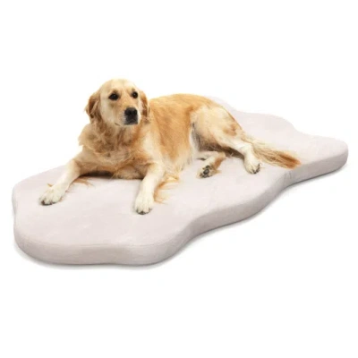 Costway Orthopedic Dog Bed With Memory Foam Support For Large Dogs-beige In Brown