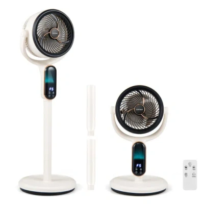 Costway Oscillating Pedestal Fan With 8 Speeds Remote And 12h Timer-white