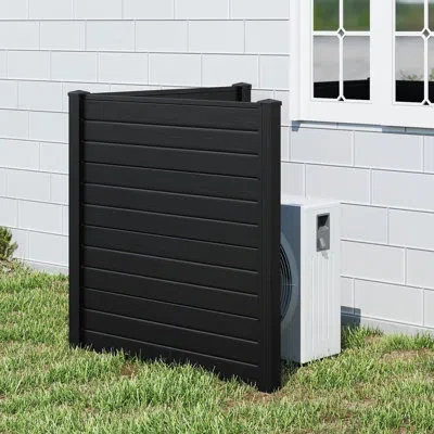 Costway Outdoor 48"l X 48"h Pvc Privacy Fence Panels With Ground Stakes In Black