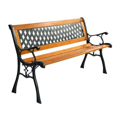 Costway Outdoor Cast Iron Patio Bench In Brown